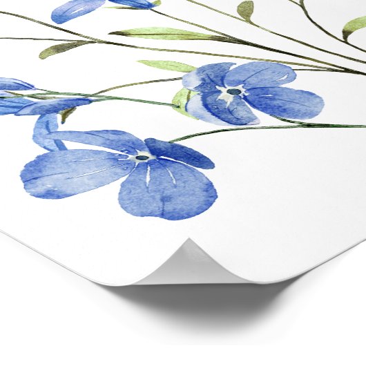 Dusty Blue Floral Wedding Welcome Poster (Hoek)