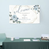 Dusty Blue Floral Wedding Welcome Spandoek (Beurs)