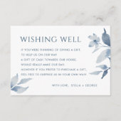 Dusty Blue Floral Wedding Wishing Well Kaart (Voorkant)
