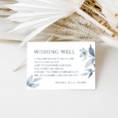 Dusty Blue Floral Wedding Wishing Well Kaart