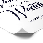 Dusty Blue Floral Welcome Wedding Sign Poster (Hoek)