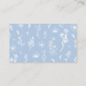 Dusty Blue Floral Wijn Raffle Vrijgezellenfeest sp Informatiekaartje (Achterkant)