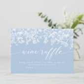 Dusty Blue Floral Wijn Raffle Vrijgezellenfeest sp Kaart (Staand voorkant)