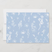 Dusty Blue Floral Wijn Raffle Vrijgezellenfeest sp Kaart (Achterkant)