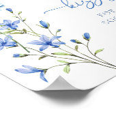 Dusty Blue Floral Wildflower raad eens hoeveel kus Poster (Hoek)