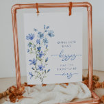 Dusty Blue Floral Wildflower raad eens hoeveel kus Poster<br><div class="desc">Dusty Blue Floral Wildflower Raad eens hoeveel kussen Poster</div>