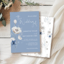 Dusty Blue Floral Wildflower Wedding