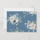 Dusty Blue Floral Wildflower Wedding RSVP Briefkaa Bedankkaart (Achterkant)