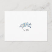Dusty Blue Floral Winter Wedding Detail Informatiekaartje (Achterkant)