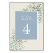 Dusty Blue Floral Winter Wedding Kaart (Voorkant)