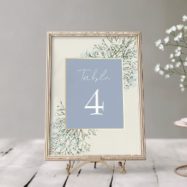 Dusty Blue Floral Winter Wedding Kaart