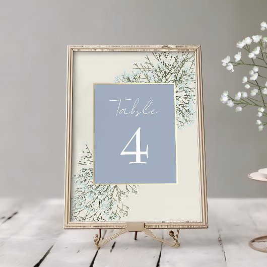 Dusty Blue Floral Winter Wedding Kaart