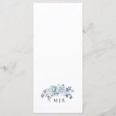 Dusty Blue Floral Winter Wedding Menu (Achterkant)