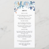 Dusty Blue Floral Winter Wedding Menu (Voorkant)