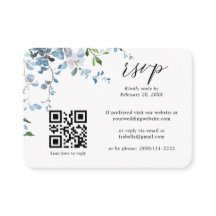 Dusty Blue Floral Wisteria QR Code Weddenschap RSV