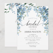 Dusty Blue Floral Wisteria Vrijgezellenfeest Kaart (Voorkant / Achterkant)