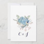 Dusty Blue Floral Wreath Waterverf Greenery Save The Date (Achterkant)