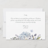 Dusty Blue Floral zal je mijn Bloemenmeisje Kaart  (Achterkant)