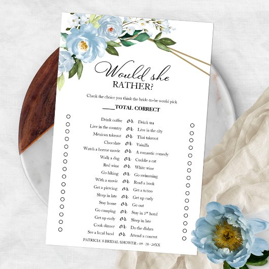 Dusty Blue Floral zou ze liever een spelletje flye Flyer