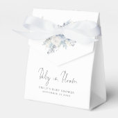 Dusty Blue Florals Baby in Bloom Baby shower Bedankdoosjes (Voorkant Zijde)