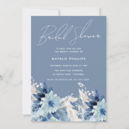 Dusty Blue Florals Beauful Vrijgezellenfeest Kaart