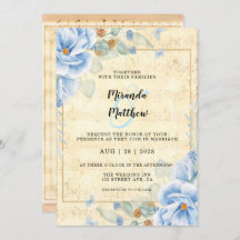 Dusty Blue Florals  blad Music Wedding
