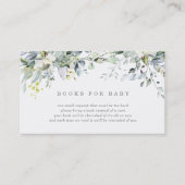 Dusty Blue Florals Boeken voor Baby Kaart Visitekaartje (Voorkant)