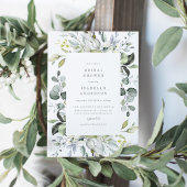 Dusty Blue Florals Bridal Shower Kaart