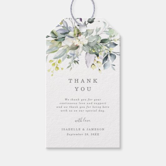 Dusty Blue Florals Cadeau Labels Cadeaulabel (Voorkant)
