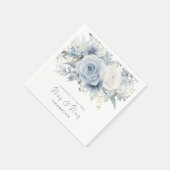 Dusty Blue Florals Congrats Mrs. Gay Wedding Servet (Hoek)