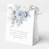 Dusty Blue Florals Dank je bruiloft Bedankdoosjes (Achterkant)