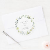 Dusty Blue Florals Dank u Sticker Label (Envelop)
