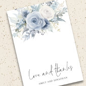 Dusty Blue Florals Foto Liefde Bedankt Bruiloft