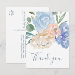 Dusty Blue Florals Hartelijk dank Briefkaart