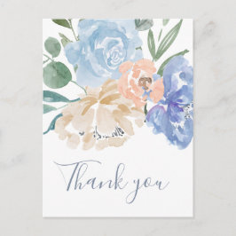 Dusty Blue Florals Hartelijk dank Briefkaart