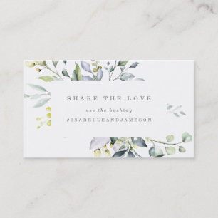 Dusty Blue Florals Hashtag-kaart Visitekaartje