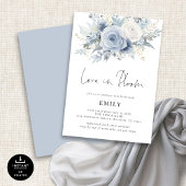 Dusty Blue Florals Liefde in Bloom Vrijgezellenfee Kaart