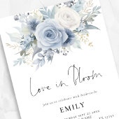 Dusty Blue Florals Liefde in Bloom Vrijgezellenfee Kaart