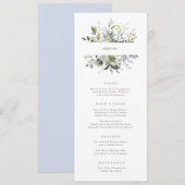 Dusty Blue Florals Menu (Voorkant / Achterkant)