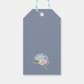 Dusty Blue Florals Monogram Hartelijk dank Cadeaulabel (Achterkant)