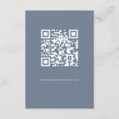 Dusty Blue Florals QR Code Trouwdetails Informatiekaartje (Achterkant)