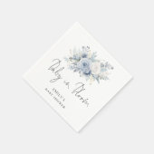 Dusty Blue Florals Script Baby in Bloemdouche Servet (Hoek)