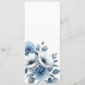 Dusty Blue Florals Script Bruiloft Printable Menu Kaart (Achterkant)
