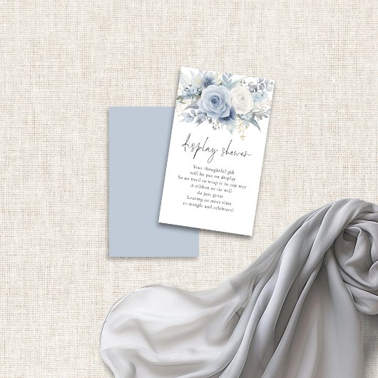 Dusty Blue Florals Script Display Vrijgezellenfees Informatiekaartje