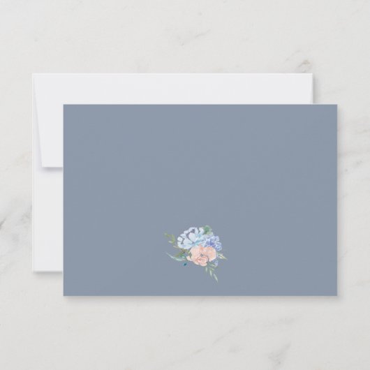 Dusty Blue Florals Song Request RSVP Card (Achterkant)