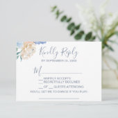 Dusty Blue Florals Song Request RSVP Card Kaartje (Staand voorkant)