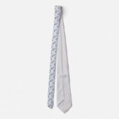 Dusty Blue Florals & Stripes - Neck Tie Stropdas (Achterkant)