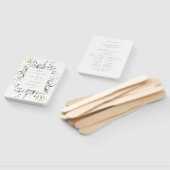 Dusty Blue Florals Trouwprogramma Fan Handwaaier (Niet-gemonteerd)