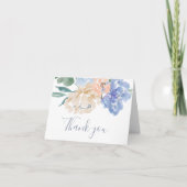 Dusty Blue Florals Weddenschap Hartelijk dank Bedankkaart (Voorkant)