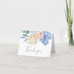Dusty Blue Florals Weddenschap Hartelijk dank Bedankkaart